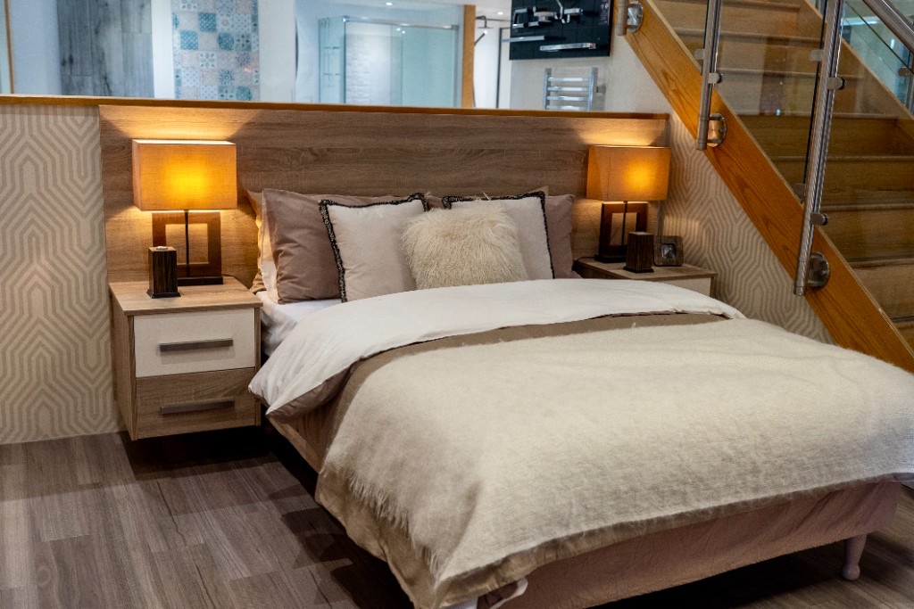 Bedroom display at the Ream showroom in Gillingham