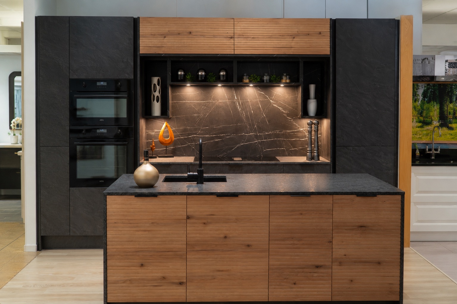 Live kitchen and interior displays at the Ream showroom in Gillingham, Kent