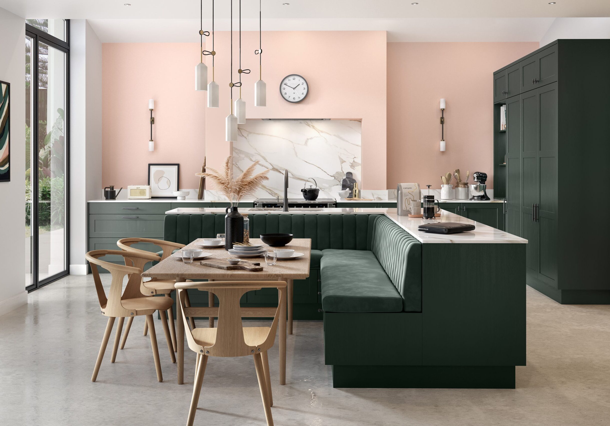 Kitchen Pale Pink Walls